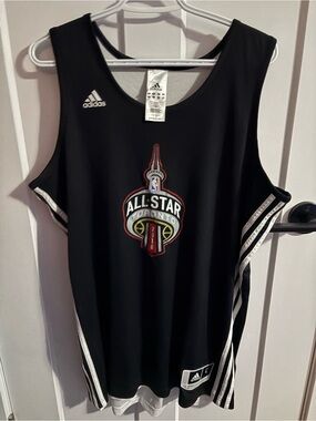 adidas Black NBA All-Star Tank Top with Red and White Accent